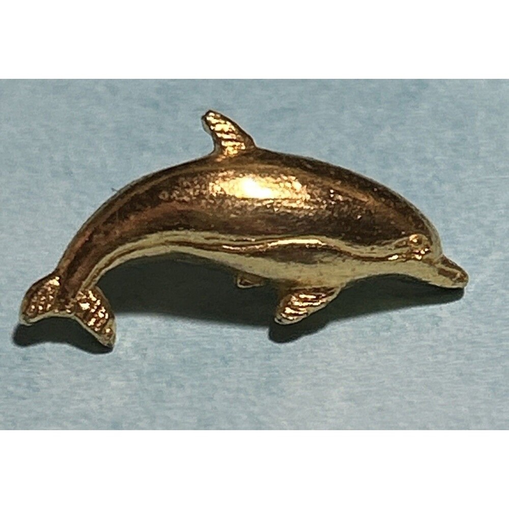 Gold Tone Dolphin Lapel Pin or Tie Tack EUC